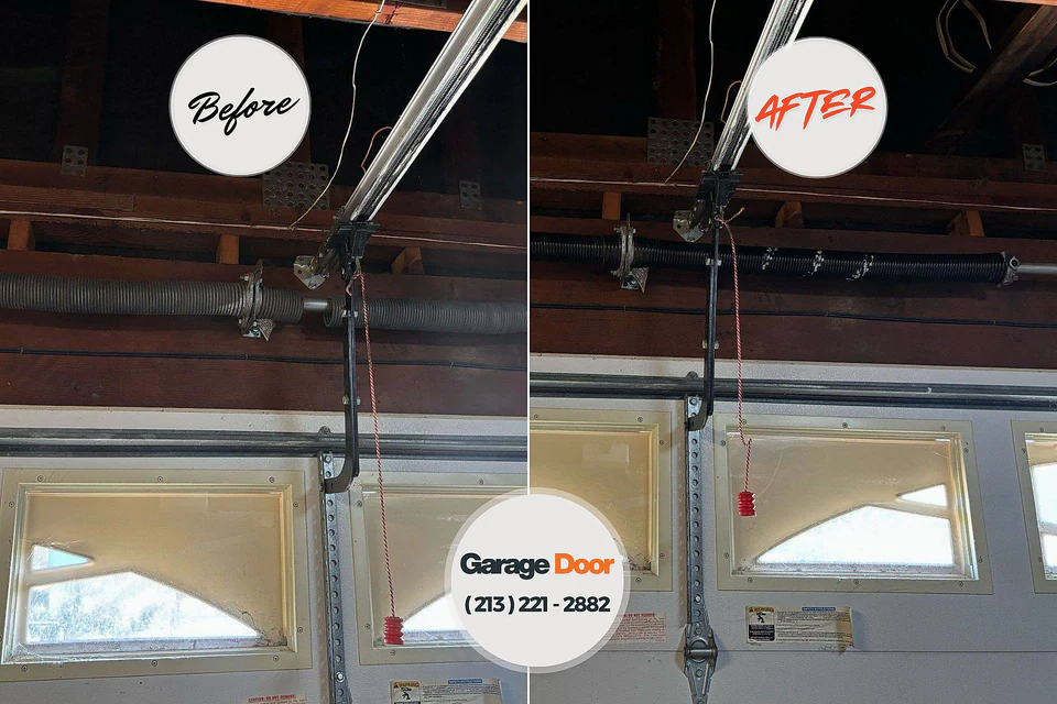 Before and after: garage door repair Argentine, MI